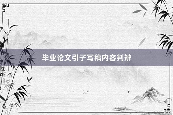 毕业论文引子写稿内容判辨