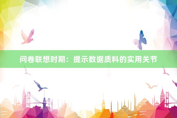 问卷联想时期：提示数据质料的实用关节